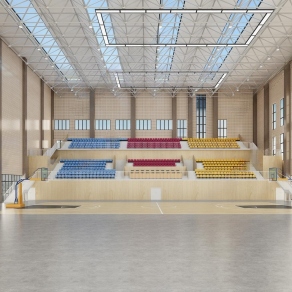 现代篮球馆3D模型下载